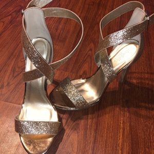 Charlotte Russe Gold Sparkly Heels